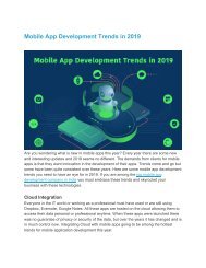 Mobile App Development Trends in 2019