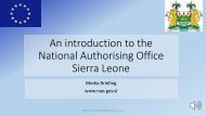 An introduction to theNational Authorising Office, Sierra Leone