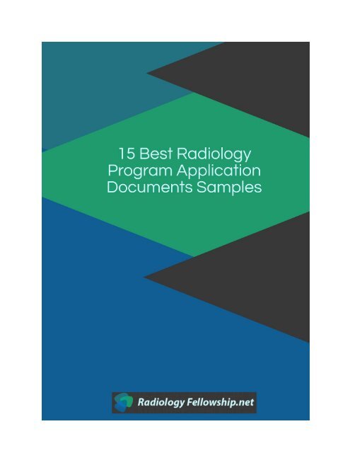 15 Best Radiology Program Application Documents Samples