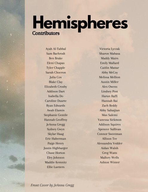 Hemispheres 2019