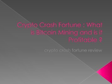  Crypto Crash Fortune : What is Bitcoin Mining and is it Profitable ? 