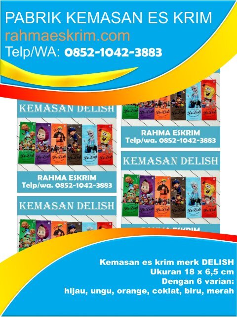 Telp/WA: 0852-1042-3883 Bungkus Plastik Es Krim Stik Banjar Kalimantan