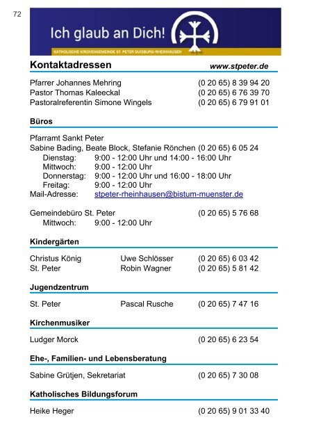 St. Peter Rheinhausen -PetrusBrief Ostern 2019