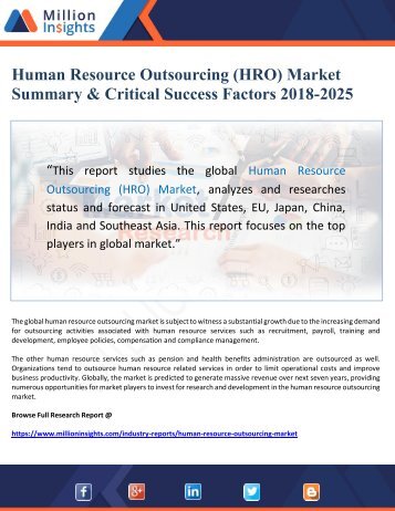 Human Resource Outsourcing (HRO) Market Summary 2018-2025