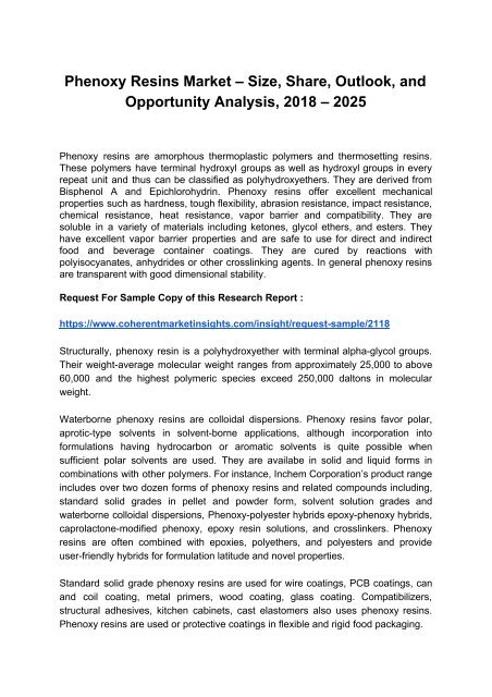 Phenoxy Resins Market 