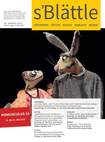 s'Blättle Nr. 20 - Do, 16. Mai 2019