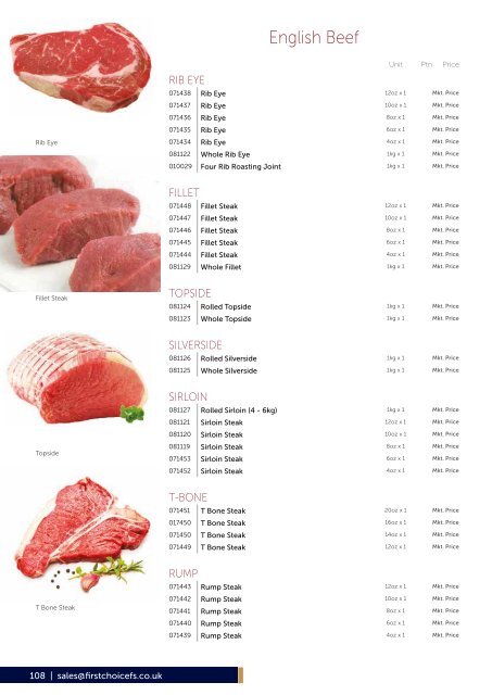 First Choice Foodservice Freshly Prepared Meat