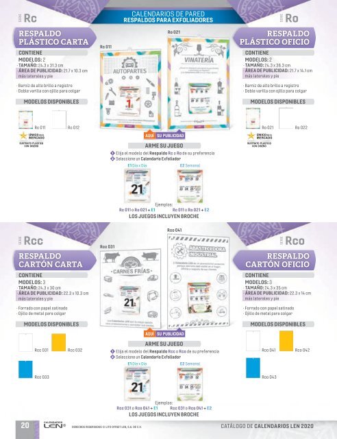 Catalogo Calendarios LEN 2020