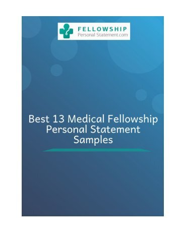 Best 13 Medical Fellowship Personal Statement Samples