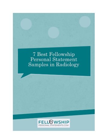  7 Best Fellowship Personal Statement Samples in Radiology