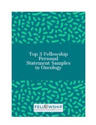 Top 3 Fellowship Personal Statement samples in Oncology