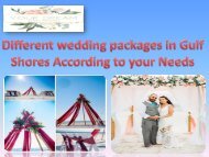 Different wedding packages in Gulf Shores According to your Needs