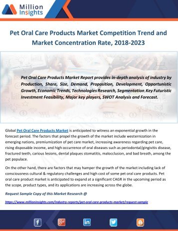 Pet Oral Care Products Market Competition Trend and Market Concentration Rate, 2018-2023