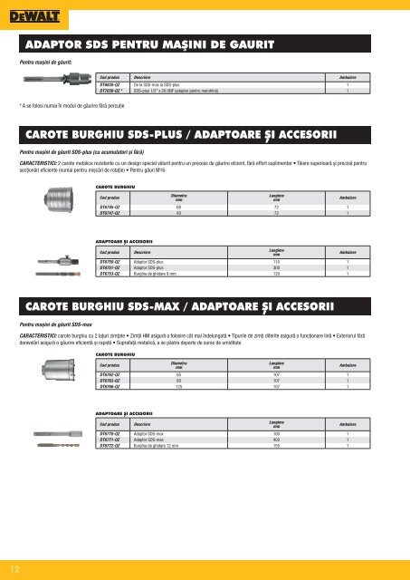 DeWALT - Acesorii - 2017-2018 (RO)