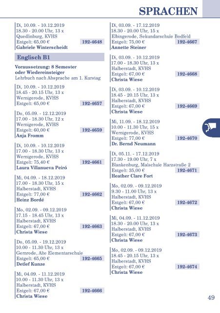 Zusammenhalten.Zusammenleben - Das Herbstprogramm 2019 der KVHS Harz