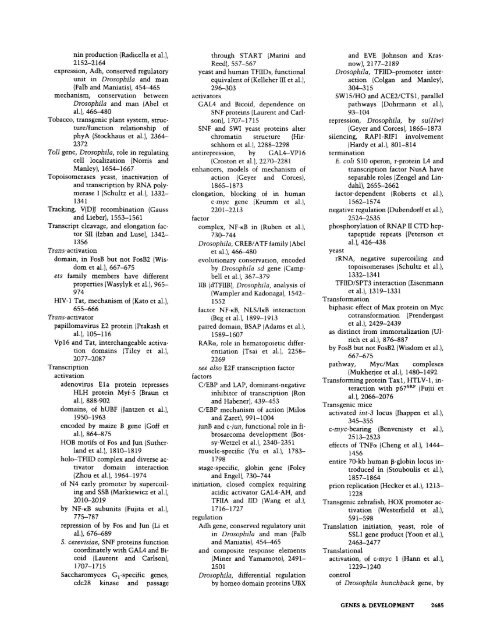 Reviewers, Volume 6" (1992) - Genes & Development