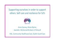 Self-Care and Resilience for SLTs