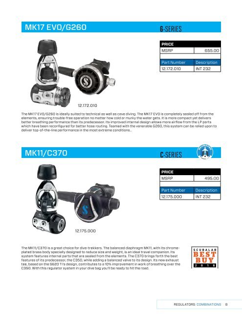 2019 SCUBAPRO CONSUMER PRICE LIST