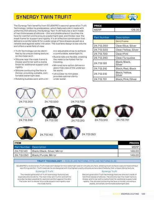 2019 SCUBAPRO CONSUMER PRICE LIST