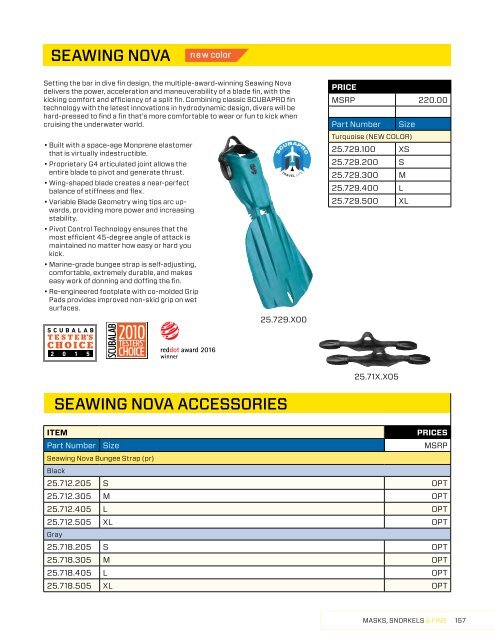 2019 SCUBAPRO CONSUMER PRICE LIST