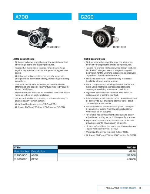 2019 SCUBAPRO CONSUMER PRICE LIST