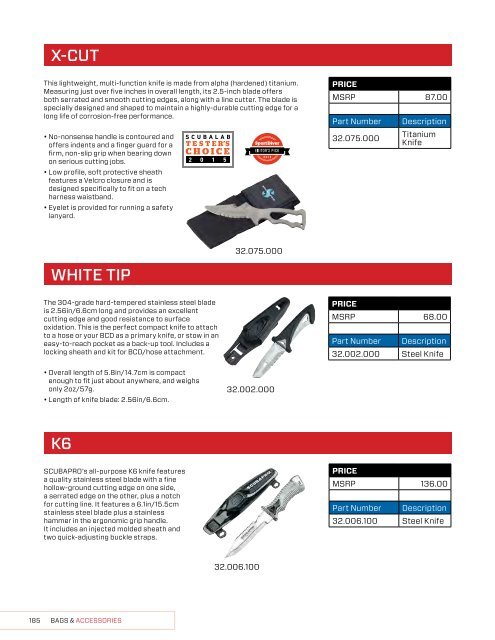 2019 SCUBAPRO CONSUMER PRICE LIST