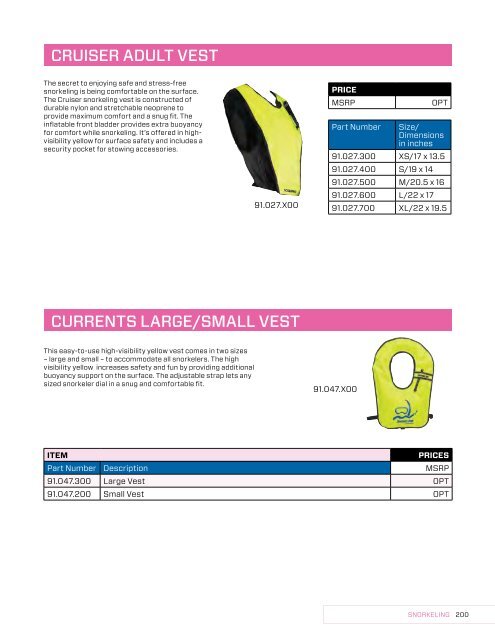 2019 SCUBAPRO CONSUMER PRICE LIST