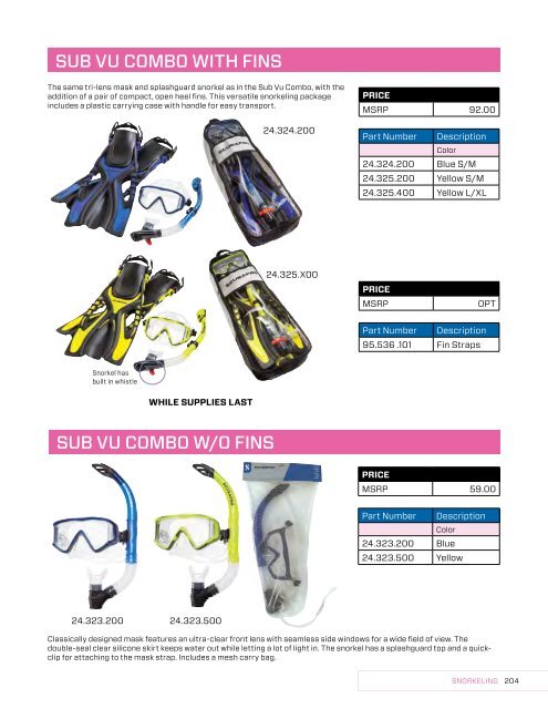 2019 SCUBAPRO CONSUMER PRICE LIST