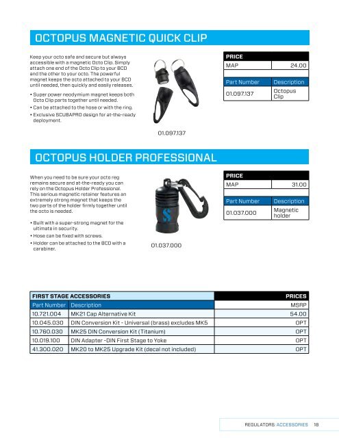 2019 SCUBAPRO CONSUMER PRICE LIST