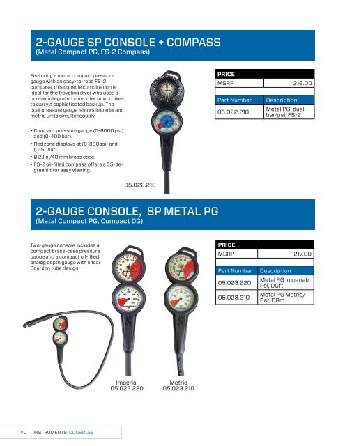 2019 SCUBAPRO CONSUMER PRICE LIST