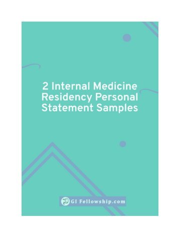 internal medicine residency personal statement