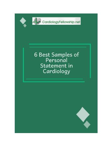 6 Best Samples of Personal Statement in Cardiology