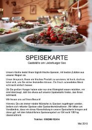 Speisekarte Löderburger See 2019