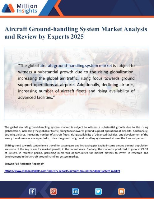 Aircraft Ground-handling System Market Analysis and Review by Experts 2025