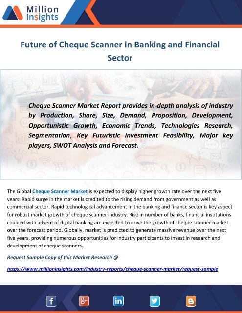 Future of Cheque Scanner in Banking and Financial Sector
