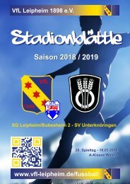 Stadionblättle 26. Spieltag: SG Leipheim/Bubesheim 2 - SV Unterknöringen