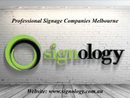 Professional Signage Companies Melbourne