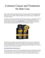 Common Causes and Treatments for Hair Loss