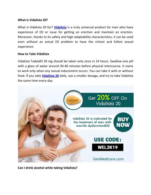 Buy Vidalista 20 | Vidalista 20 Online & Get 20% OFF