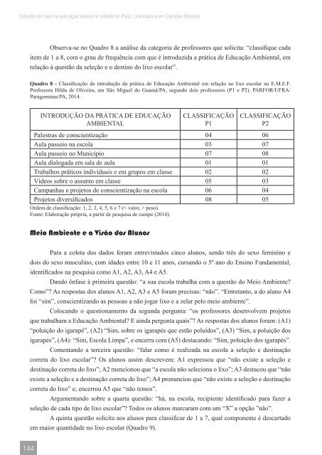 ESTUDOS DE CASO NA EDUCAÇÃO BÁSICA NO ESTADO DO PARÁ