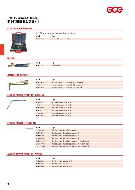 GCE - Catalog - Echipamente Autogene - Sisteme de gaz - 2016 (RO)