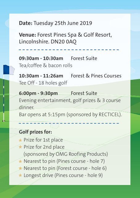 Carlisle Golf Day Itinerary