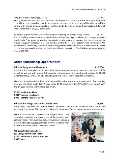YSPI Sponsorship Opportunities 2020