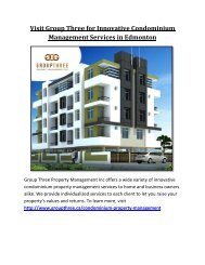 Visit Group Three for Innovative Condominium Management Services in Edmonton