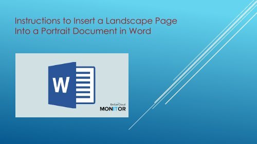 How to Insert a Landscape Page Into a Portrait Document in Word