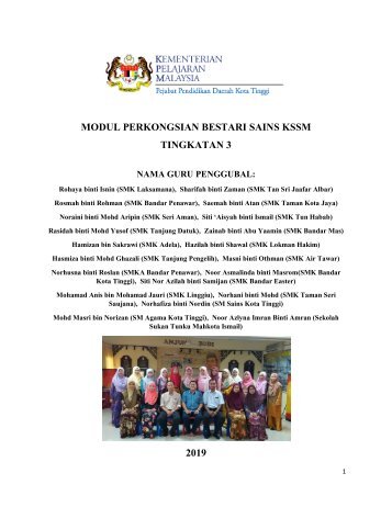 Modul Perkongsian Bestari Sains T3 2019