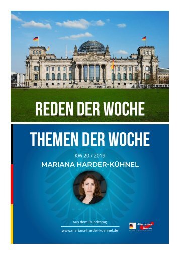 Mariana Harder-Kühnel (MdB) -  Reden der Woche - Themen der Woche - KW 20