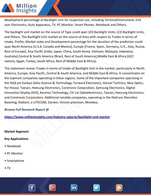 Backlight Unit Market Share, Market Size, Trend and Growth Forecasts to 2017-2022