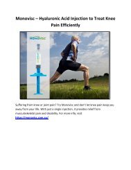 Monovisc – Hyaluronic Acid Injection to Treat Knee Pain Efficiently