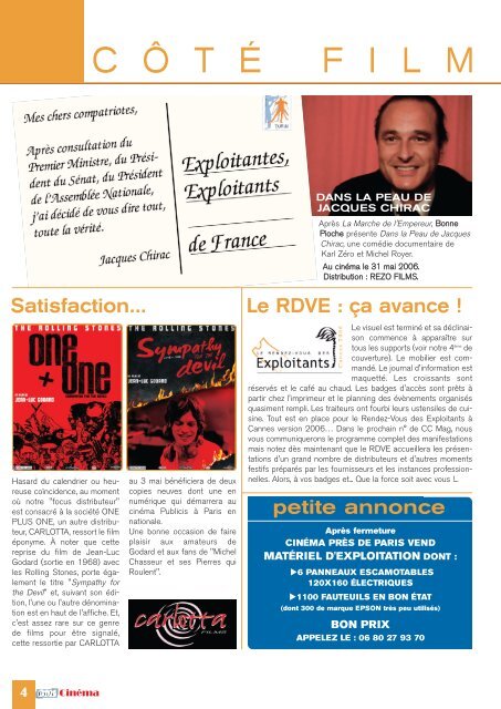 Côté Cinéma n°42 - 19 avril 2006